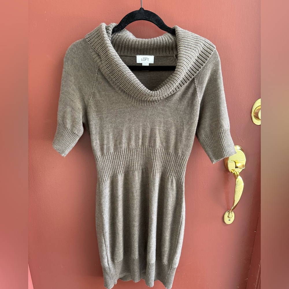LOFT Women's Tan Sweater Dress